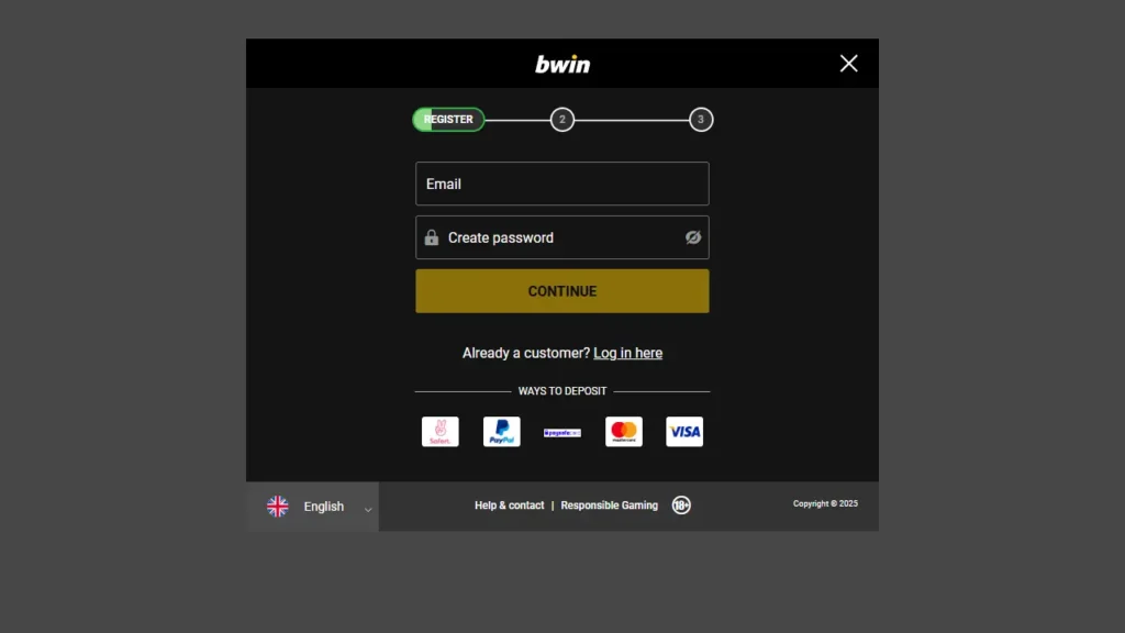 Реєстрація на сайті казино Bwin