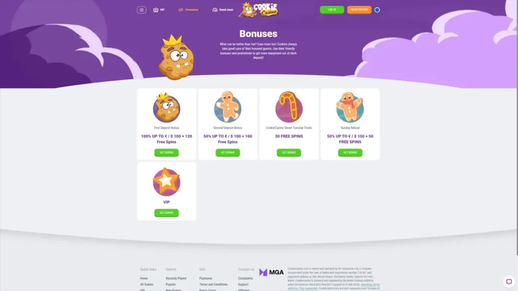 Бонусні пропозиції казино Cookie