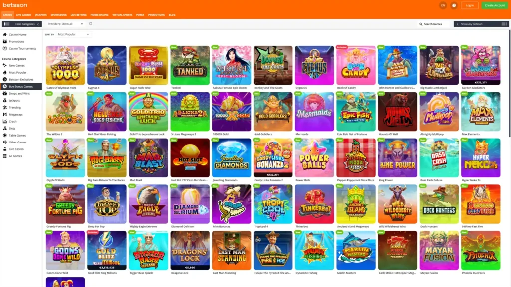 Betsson казино - грати в слоти