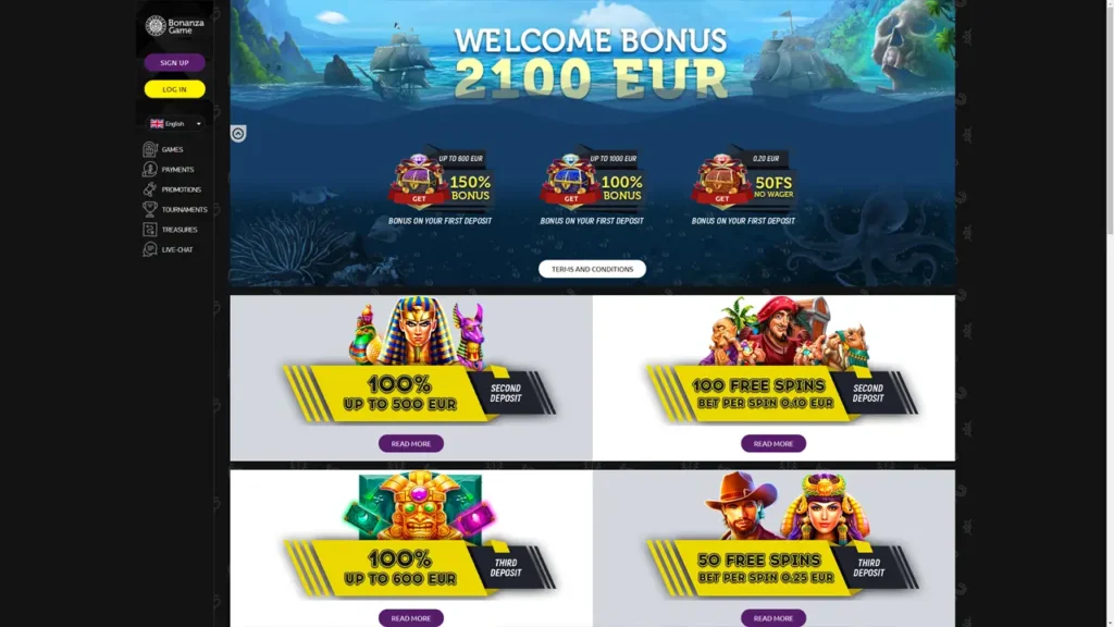 Бонусні пропозиції Bonanza Game