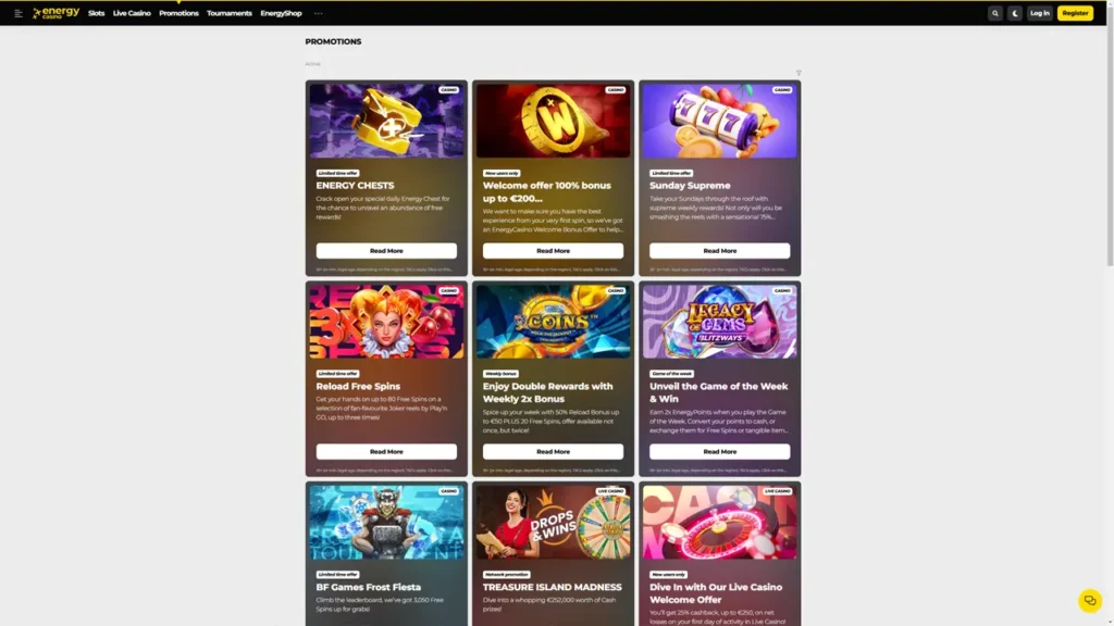 Energy Casino нові бонуси
