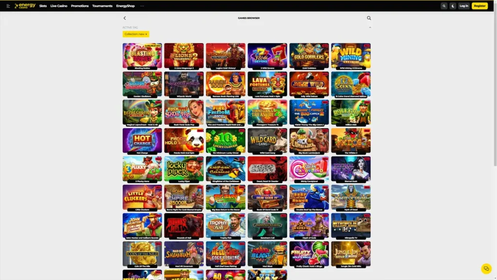 Ексклюзивні слоти Energy Casino